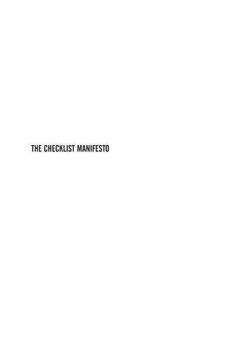 Buchcover: The Checklist Manifesto